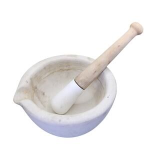 Antique Stone And Wood Standard Trenton Mortar & Pestle Apothecary #4 Large